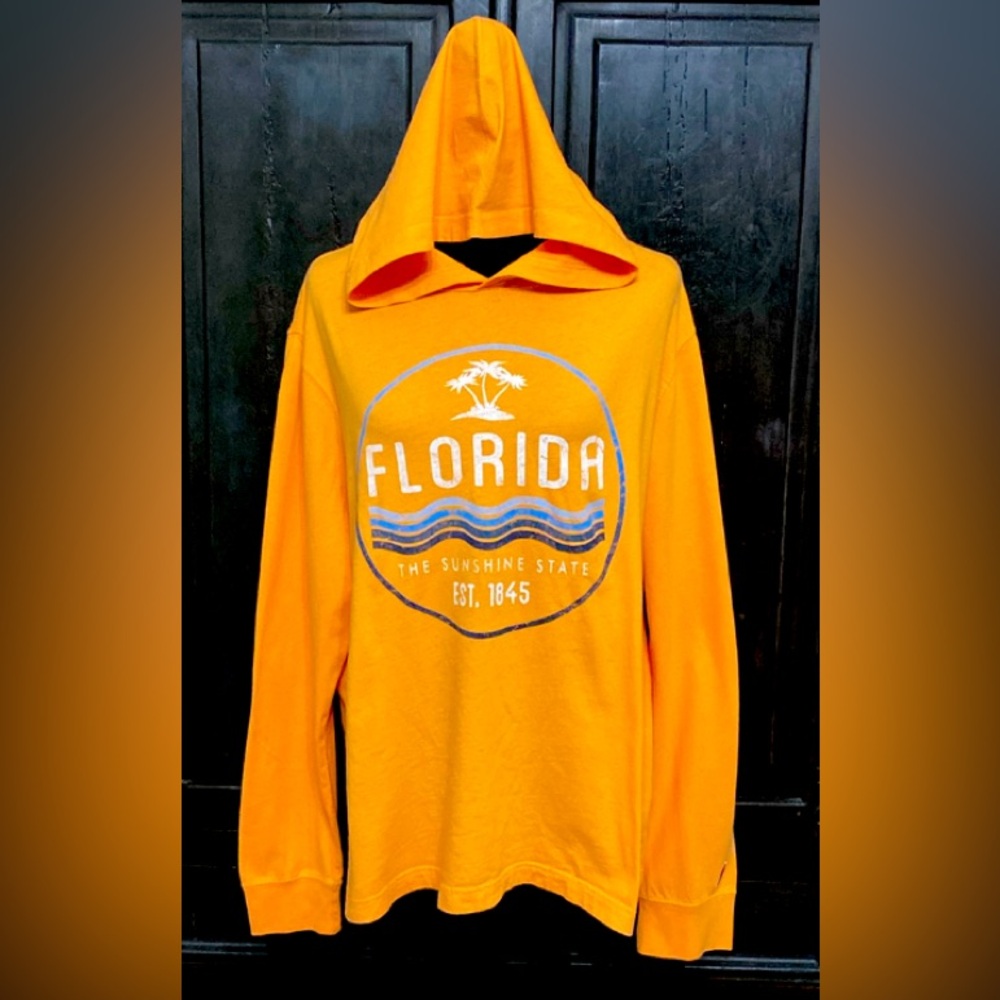 League Est. 1991 Orange Longsleeves OS hoodie with Florida the sunshine state L